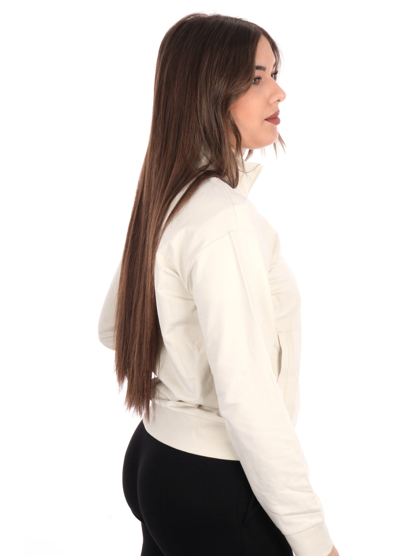 FELPA CON ZIP CORE LADY EA7 EMPORIO ARMANI DONNA PANNA