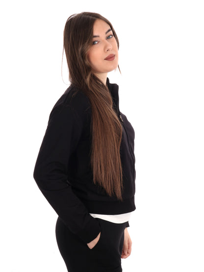 FELPA CON ZIP CORE LADY EA7 EMPORIO ARMANI DONNA NERO