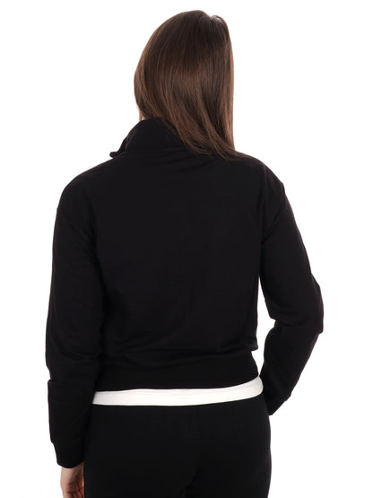 FELPA CON ZIP CORE LADY EA7 EMPORIO ARMANI DONNA NERO