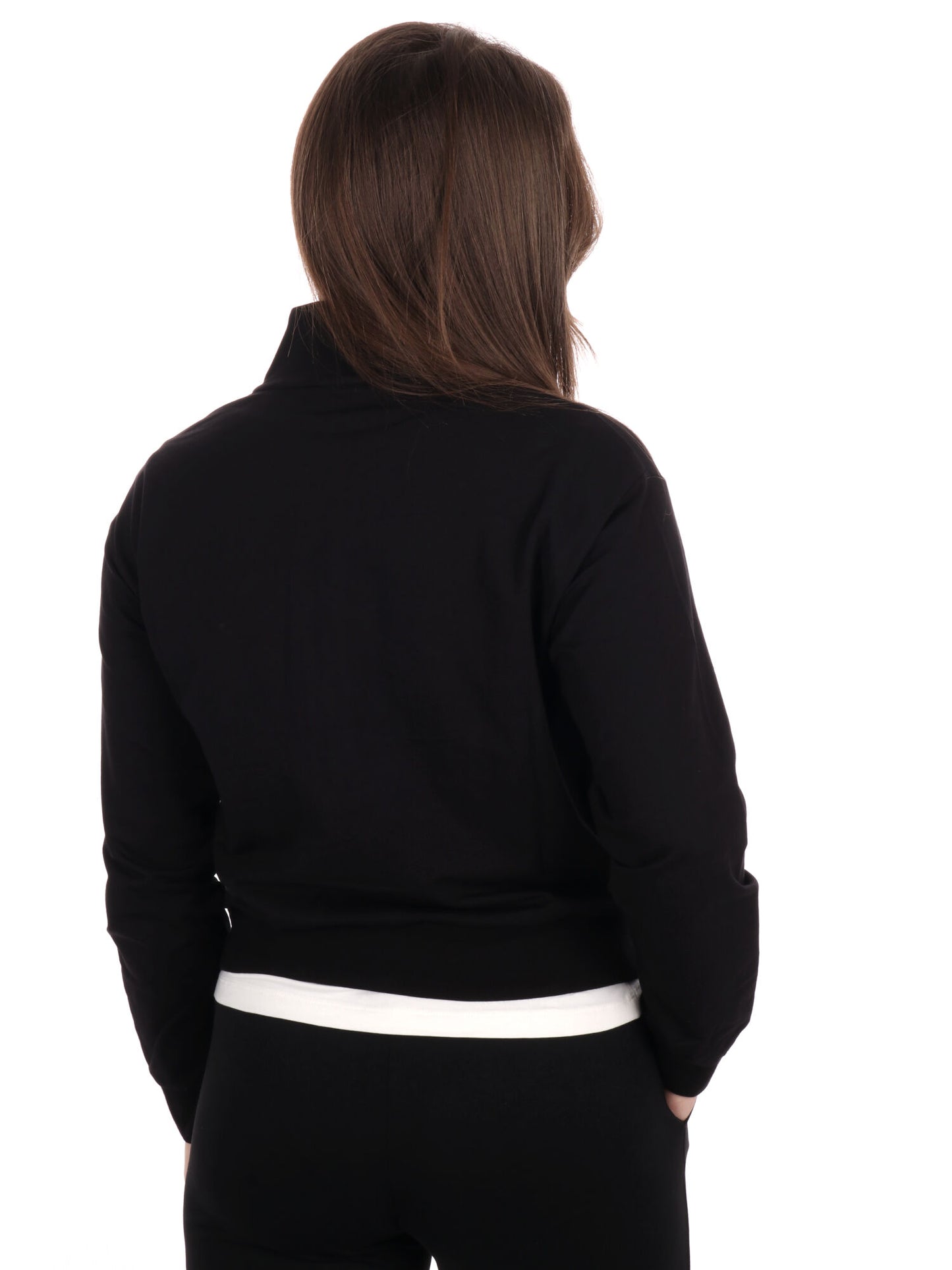 FELPA CON ZIP CORE LADY EA7 EMPORIO ARMANI DONNA NERO