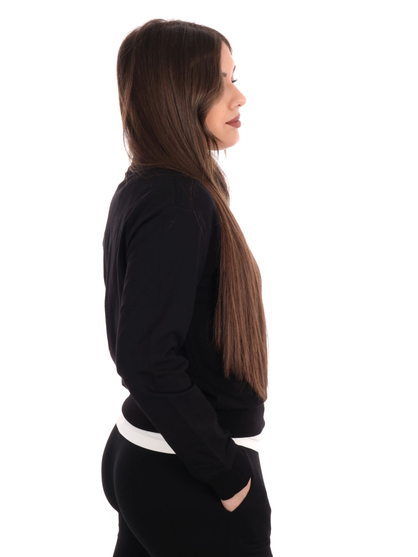 FELPA CON ZIP CORE LADY EA7 EMPORIO ARMANI DONNA NERO