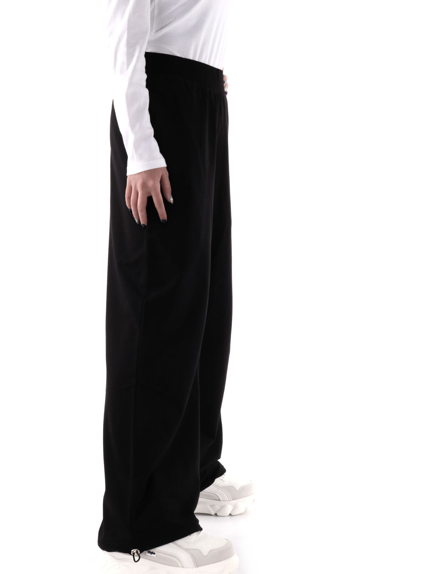 PANTALONE CON FONDO REGOLABILE EA7 EMPORIO ARMANI DONNA NERO