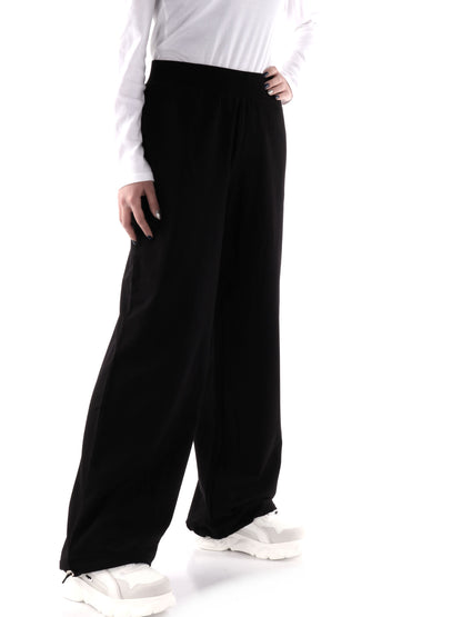 PANTALONE CON FONDO REGOLABILE EA7 EMPORIO ARMANI DONNA NERO