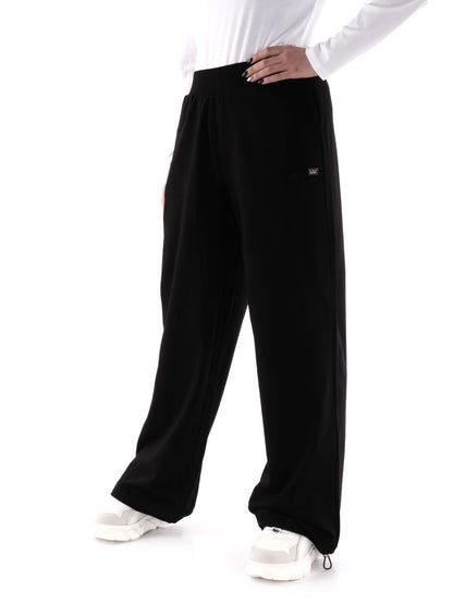 PANTALONE CON FONDO REGOLABILE EA7 EMPORIO ARMANI DONNA NERO