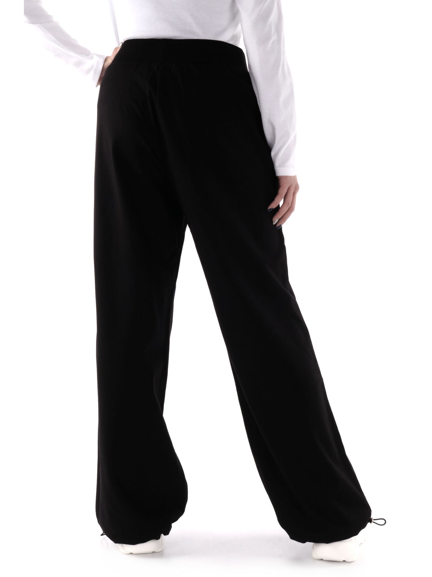 PANTALONE CON FONDO REGOLABILE EA7 EMPORIO ARMANI DONNA NERO