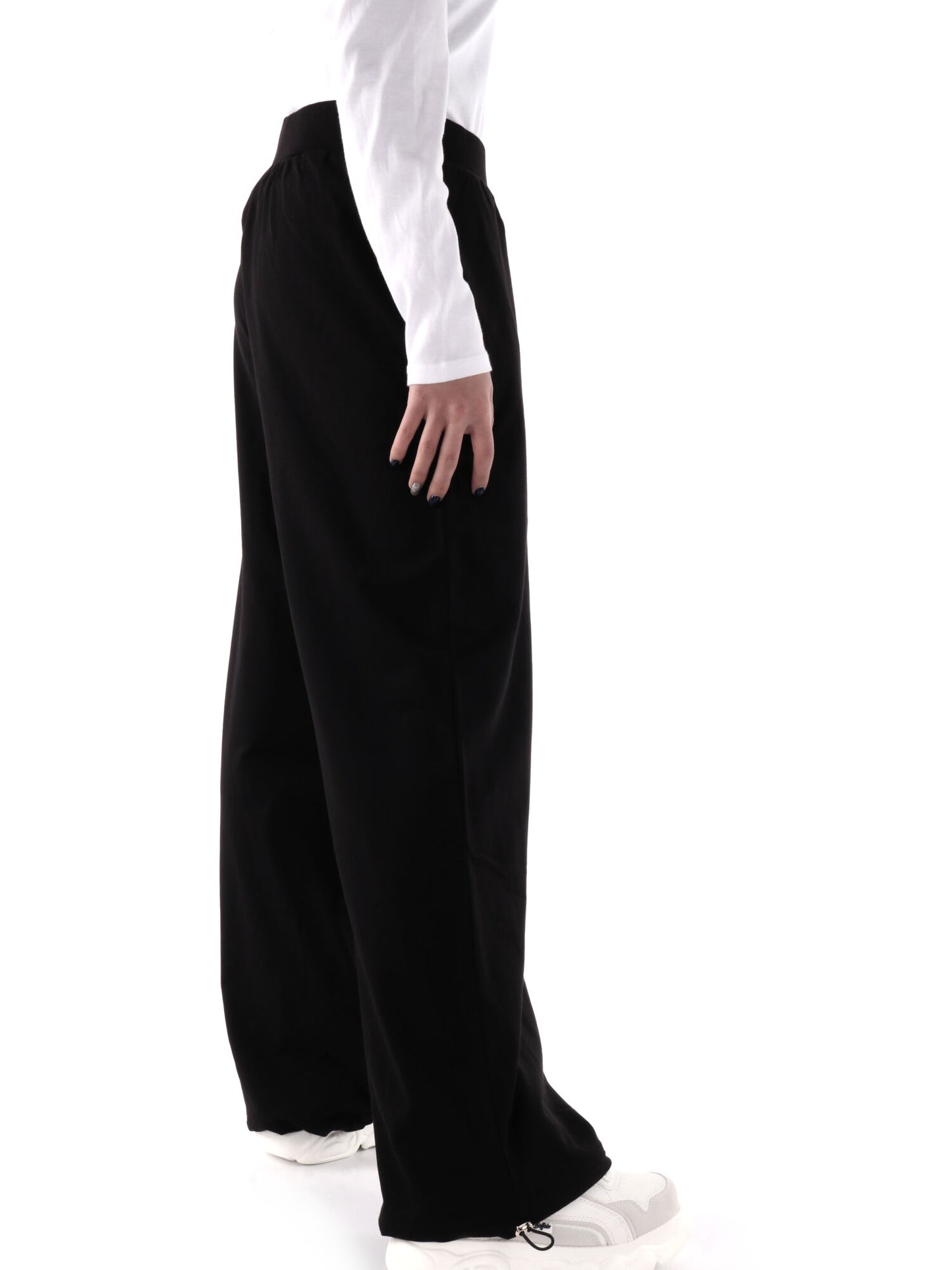 PANTALONE CON FONDO REGOLABILE EA7 EMPORIO ARMANI DONNA NERO