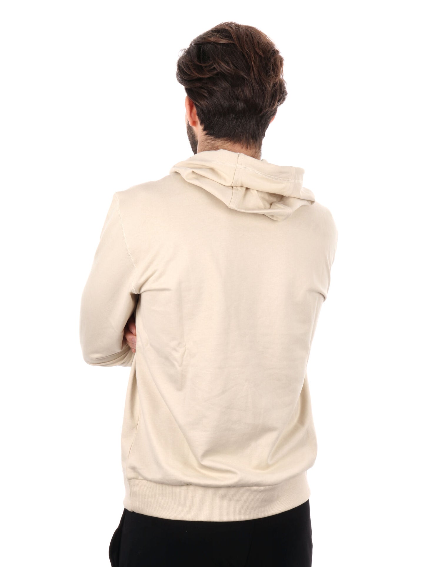 FELPA CON CAPPUCCIO VISIBILITY EA7 EMPORIO ARMANI UOMO LATTE