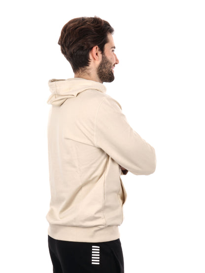 FELPA CON CAPPUCCIO VISIBILITY EA7 EMPORIO ARMANI UOMO LATTE