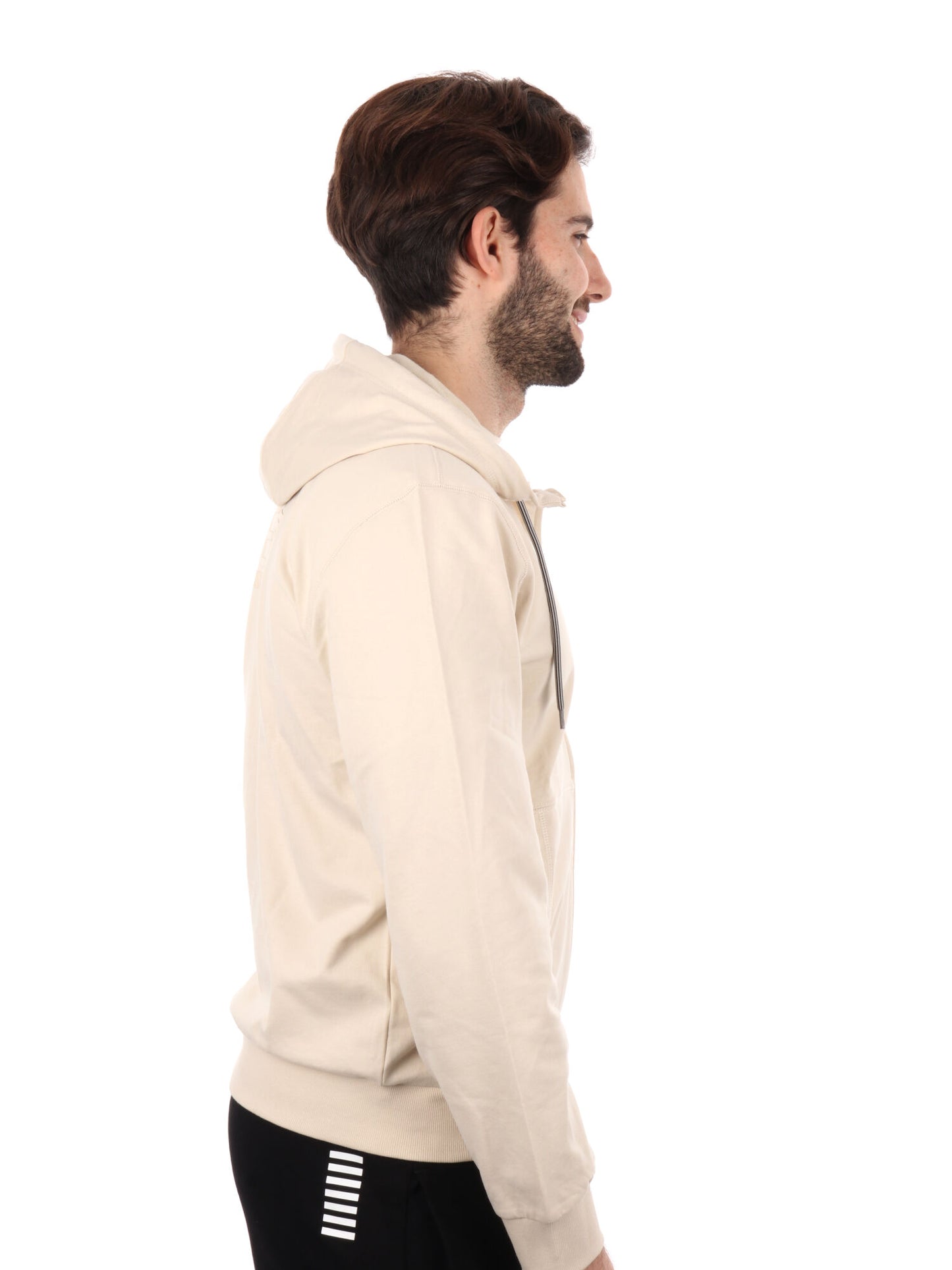FELPA CON CAPPUCCCIO E ZIP EA7 MPORIO ARMANI UOMO LATTE