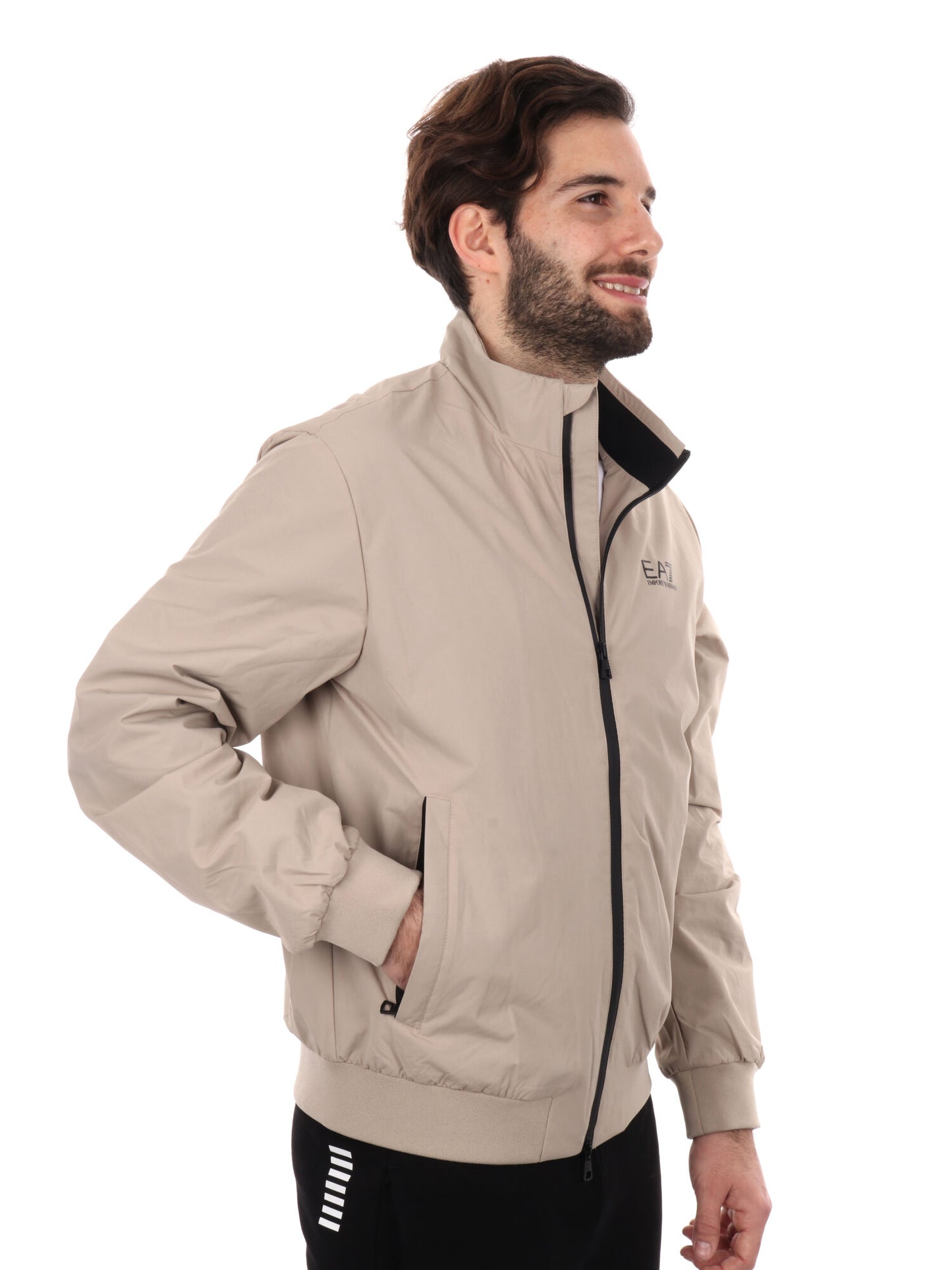 GIUBBINO CON ZIP CORE IDENTITY EA7 EMPORIO ARMANI UOMO BEIGE