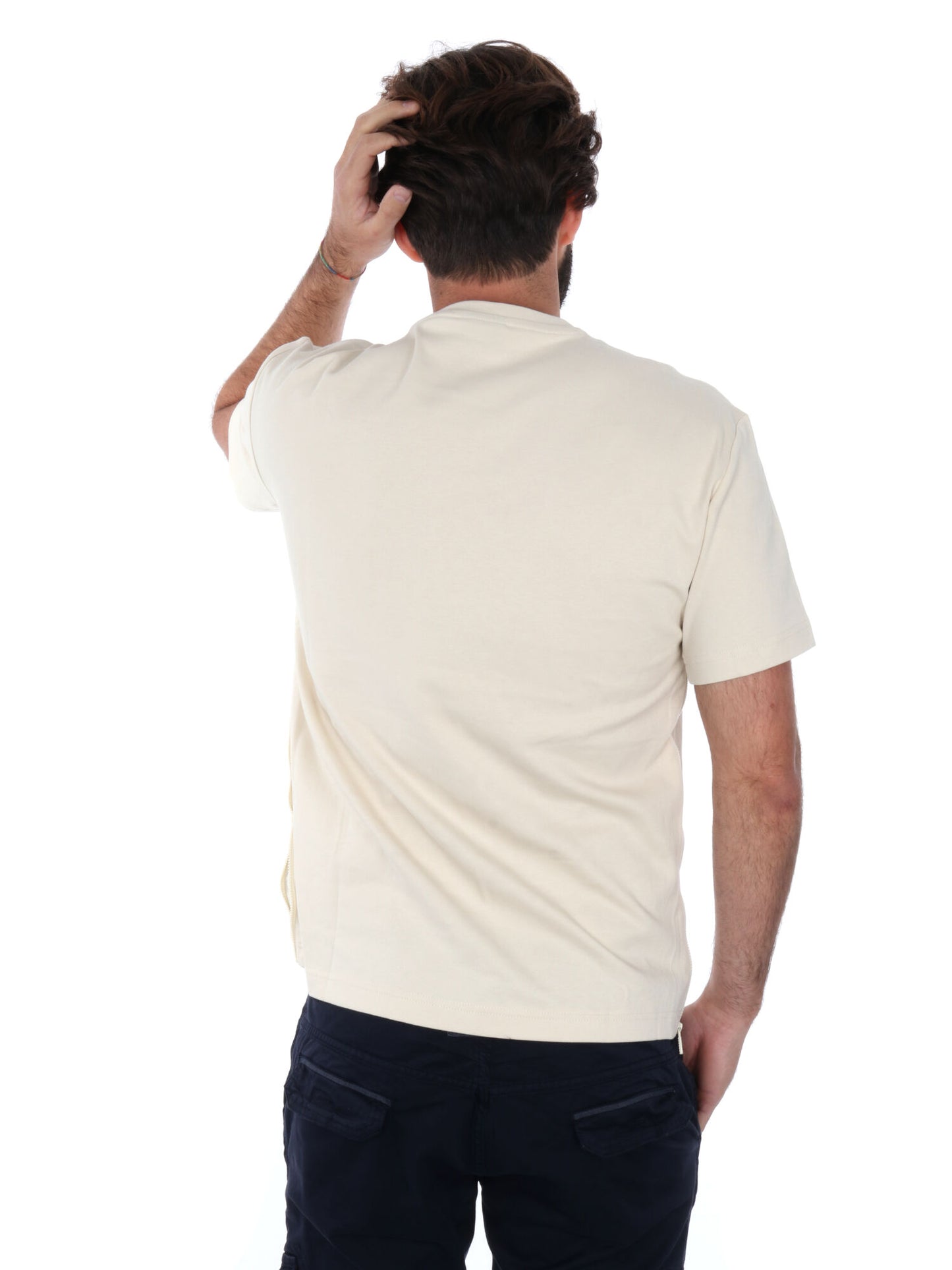T-SHIRT LOGO TAPE EA7 EMPORIO ARMANI UOMO LATTE
