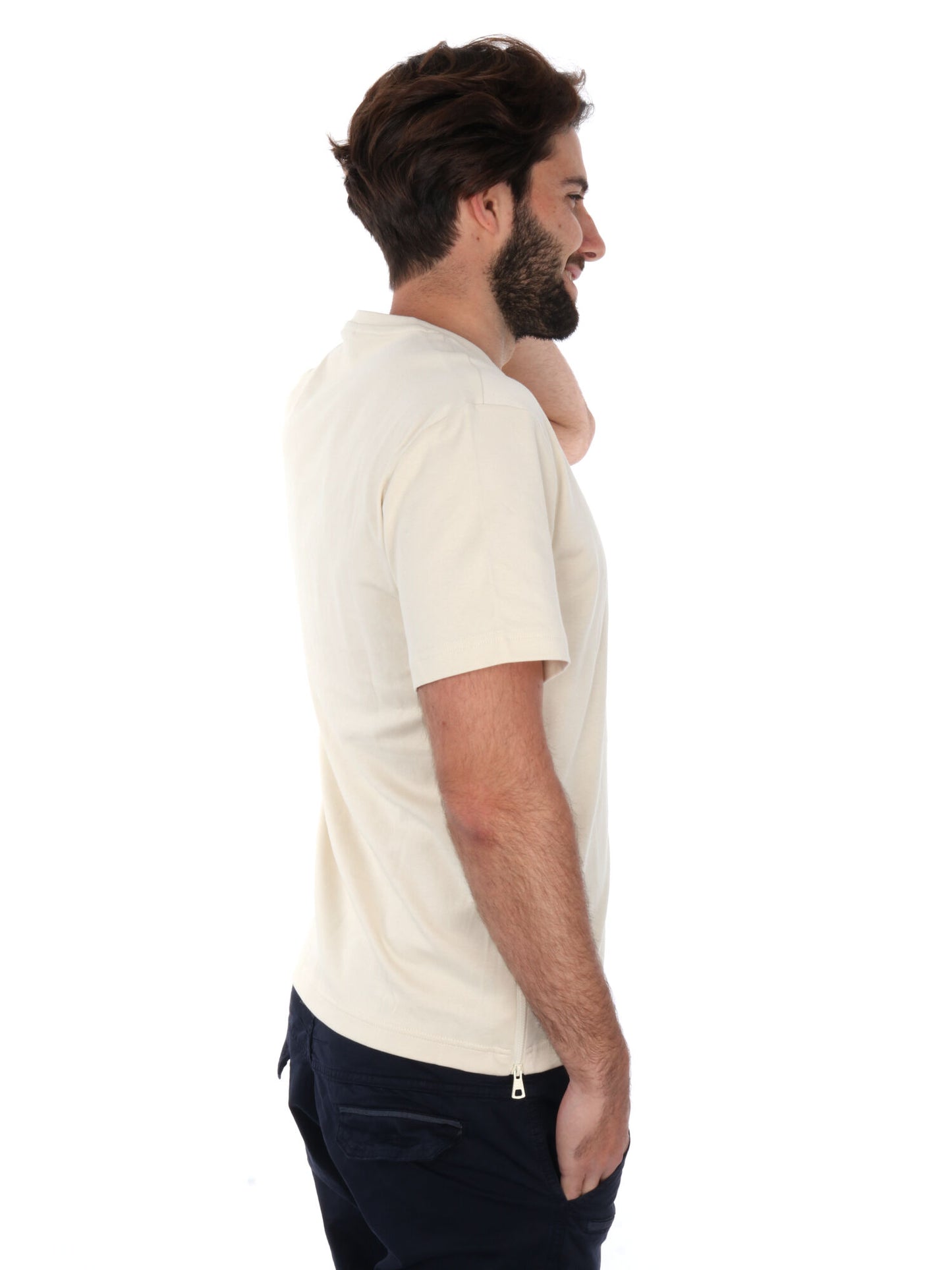 T-SHIRT LOGO TAPE EA7 EMPORIO ARMANI UOMO LATTE