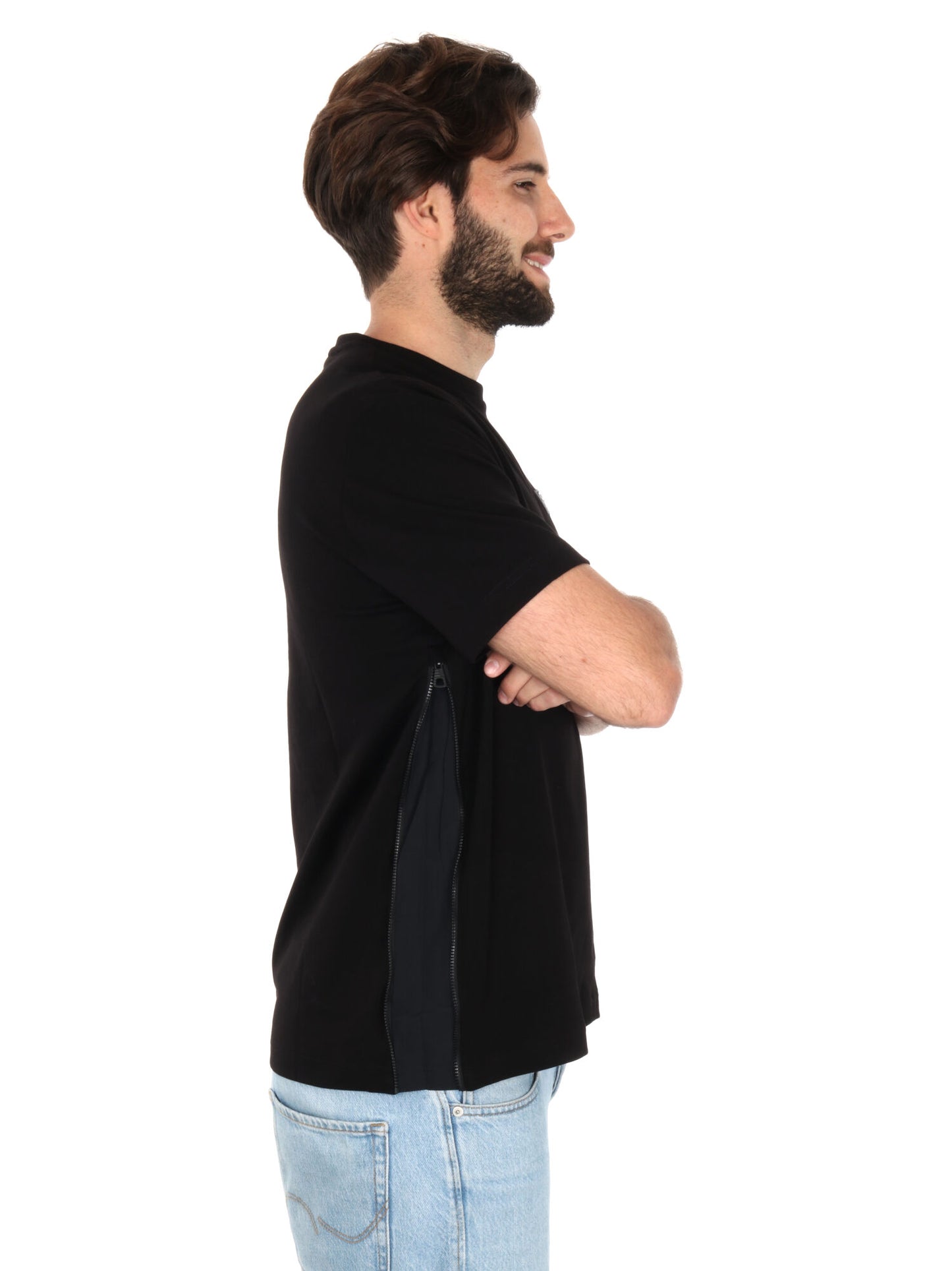 T-SHIRT LOGO TAPE EA7 EMPORIO ARMANI UOMO NERO