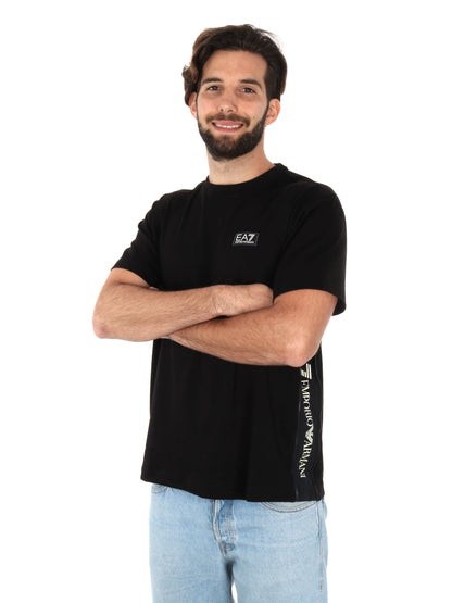 T-SHIRT LOGO TAPE EA7 EMPORIO ARMANI UOMO NERO