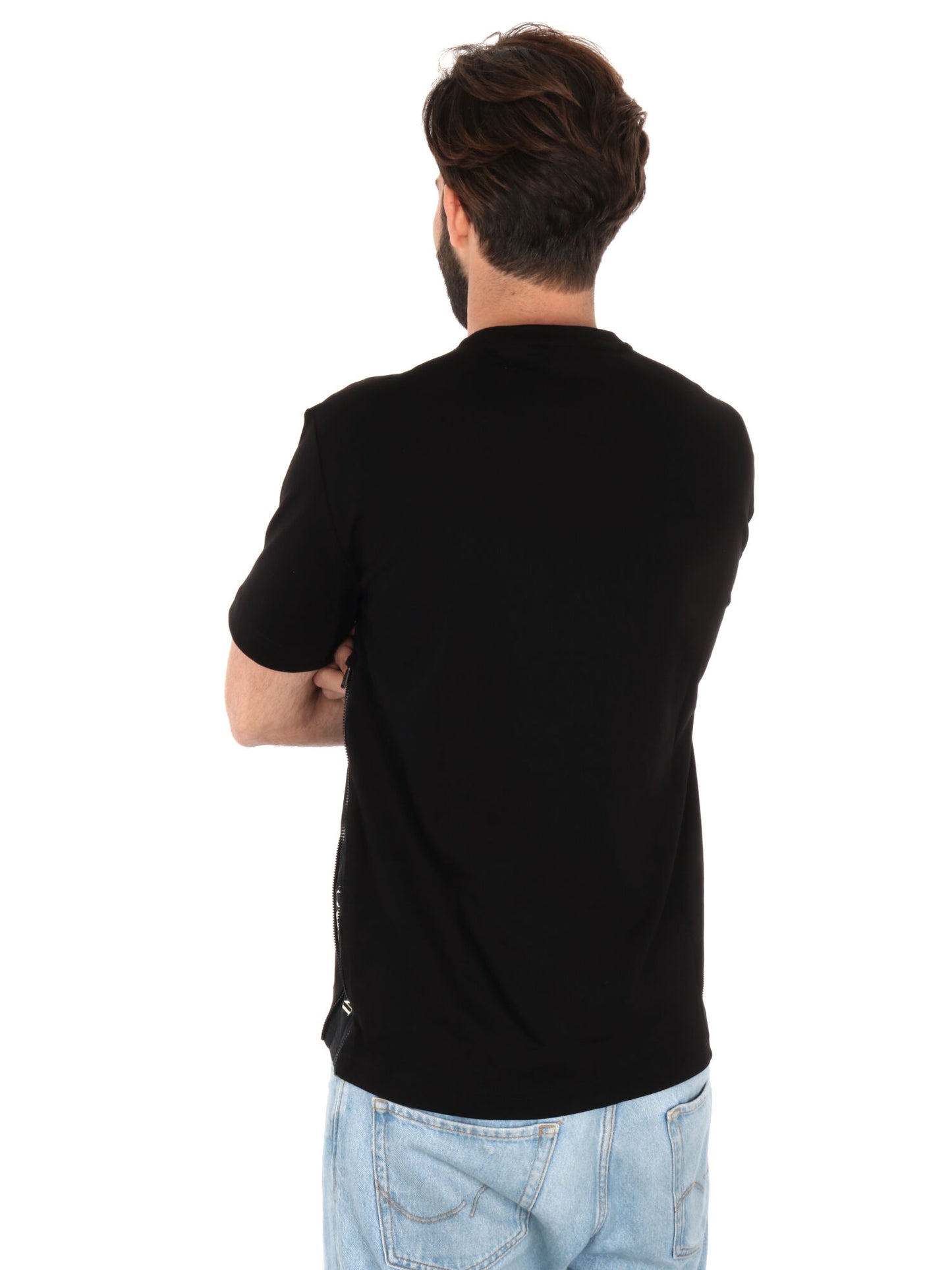 T-SHIRT LOGO TAPE EA7 EMPORIO ARMANI UOMO NERO