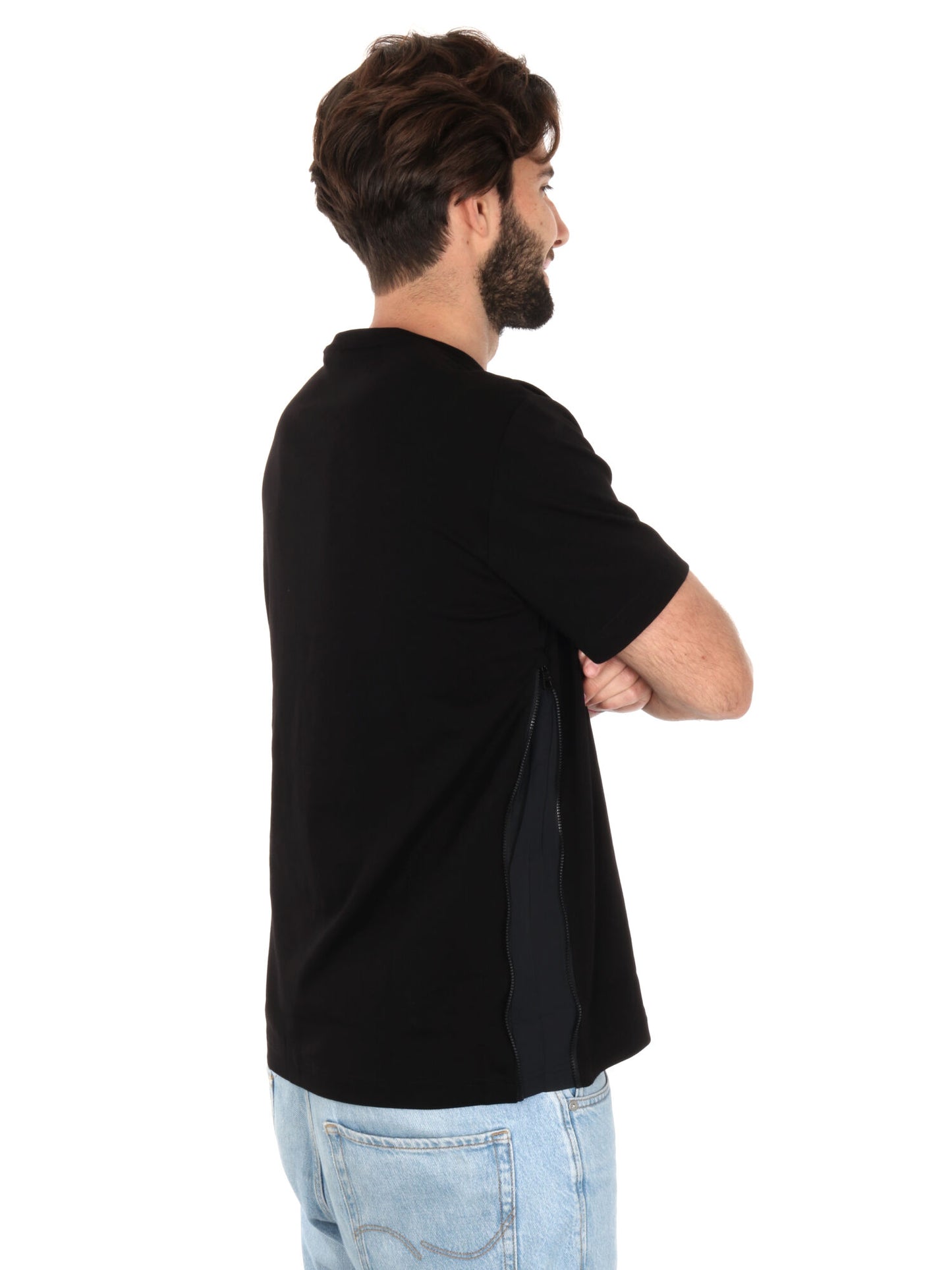 T-SHIRT LOGO TAPE EA7 EMPORIO ARMANI UOMO NERO