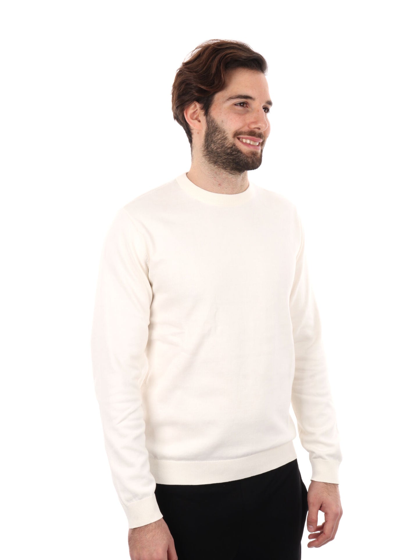 MAGLIA GIROCOLLO EA7 EMPORIO ARMANI UOMO PANNA