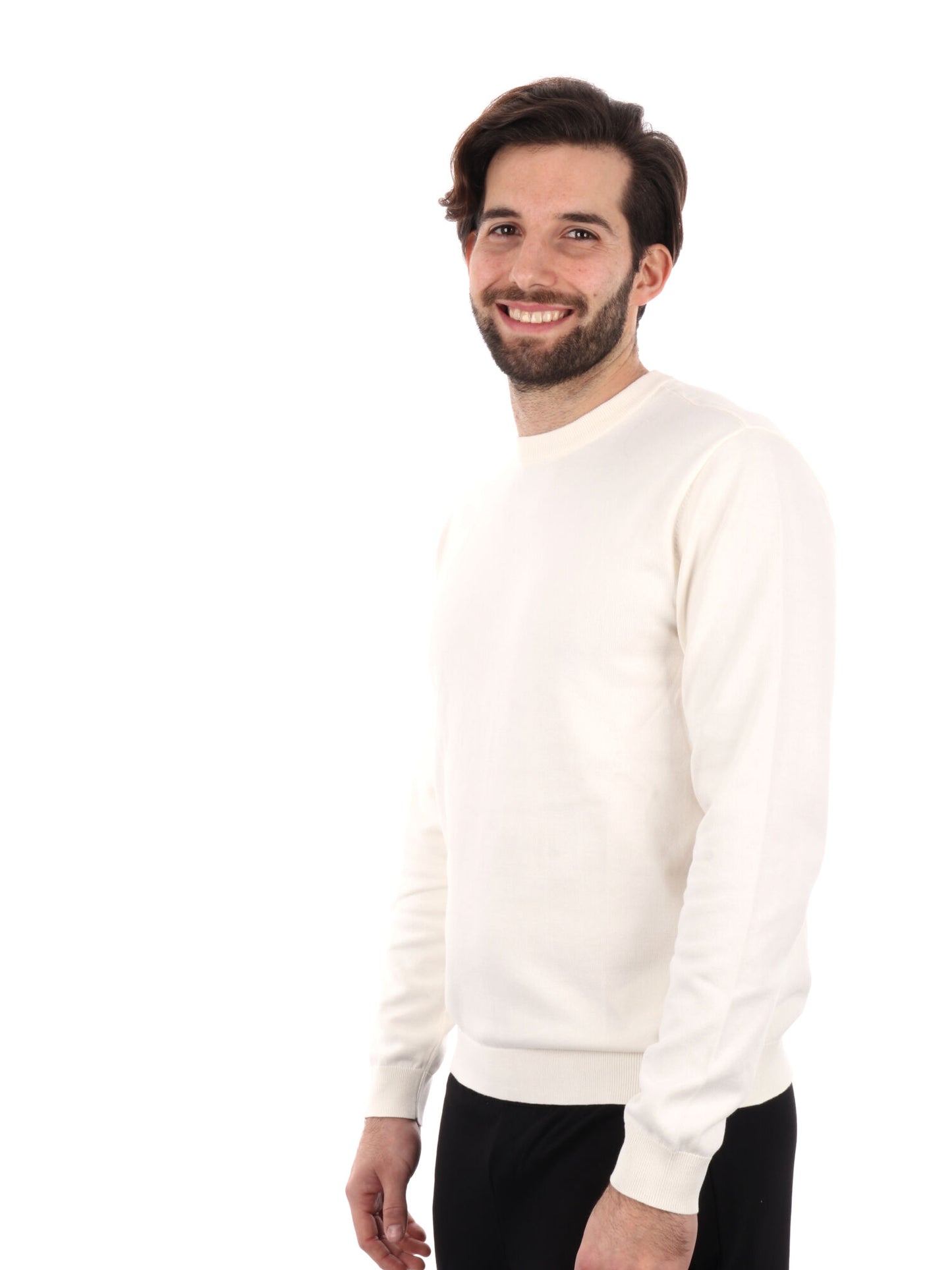 MAGLIA GIROCOLLO EA7 EMPORIO ARMANI UOMO PANNA