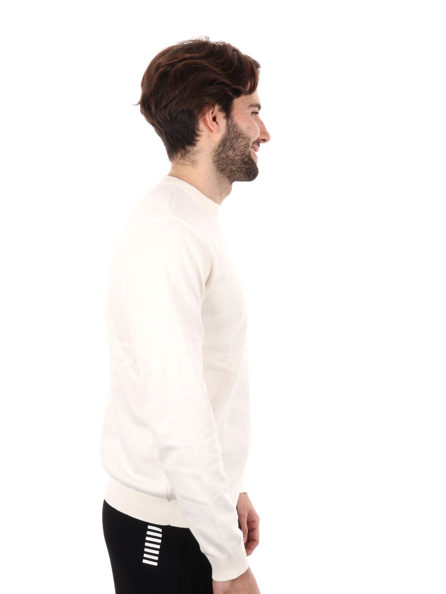 MAGLIA GIROCOLLO EA7 EMPORIO ARMANI UOMO PANNA