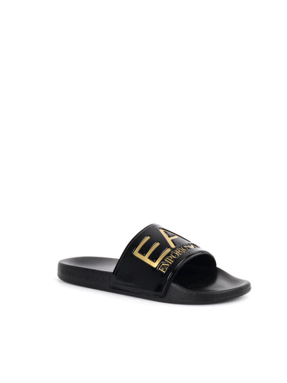 CIABATTA CON MAXI LOGO EA7 EMPORIO ARMANI UOMO NERO ORO