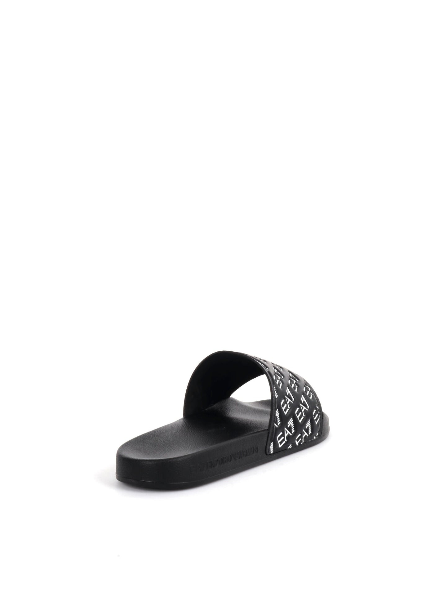 CIABATTA CON LOGO ALL-OVER EA7 EMPORIO ARMANI UOMO NERO-BIANCO