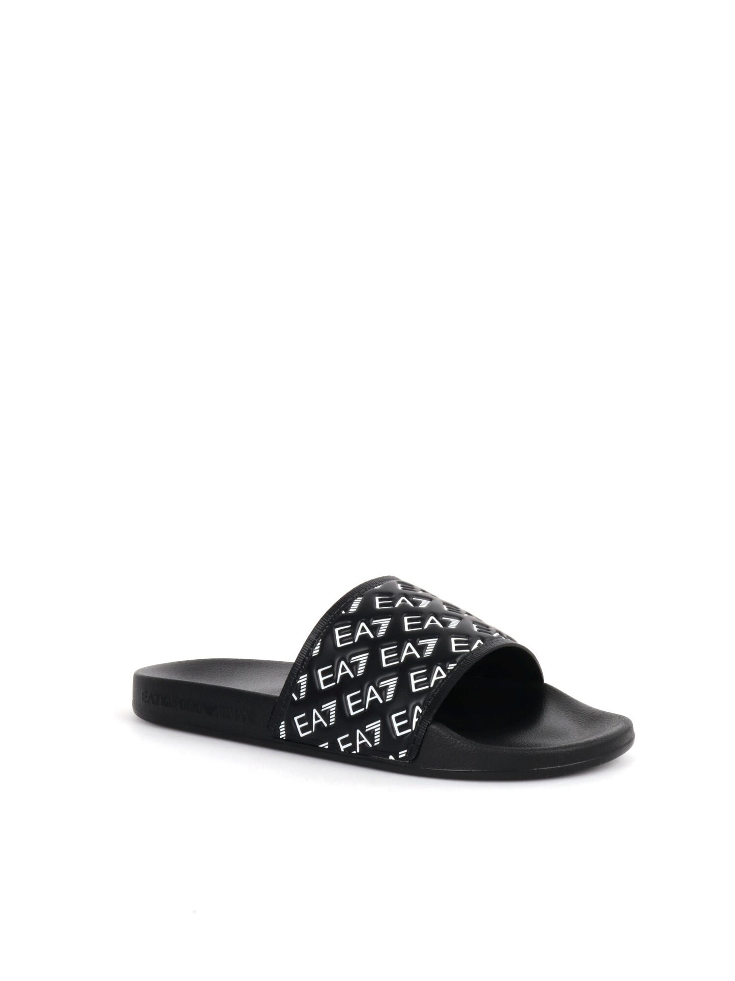 CIABATTA CON LOGO ALL-OVER EA7 EMPORIO ARMANI UOMO NERO-BIANCO