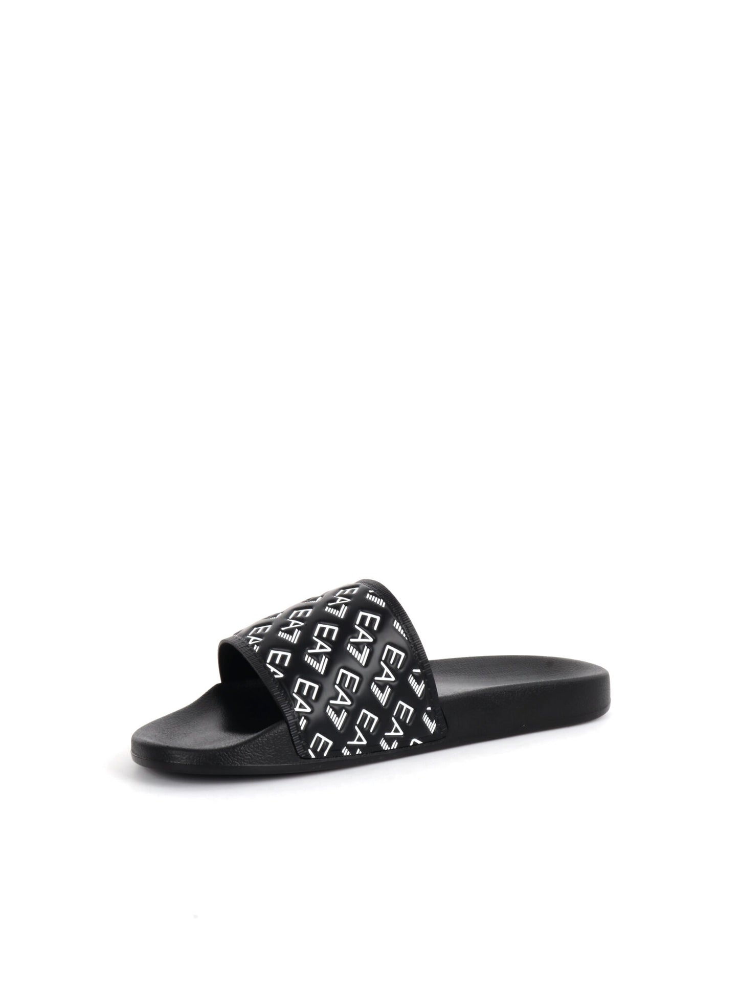 CIABATTA CON LOGO ALL-OVER EA7 EMPORIO ARMANI UOMO NERO-BIANCO