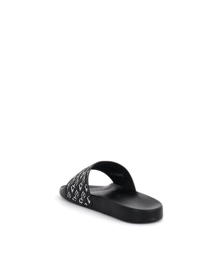 CIABATTA CON LOGO ALL-OVER EA7 EMPORIO ARMANI UOMO NERO-BIANCO
