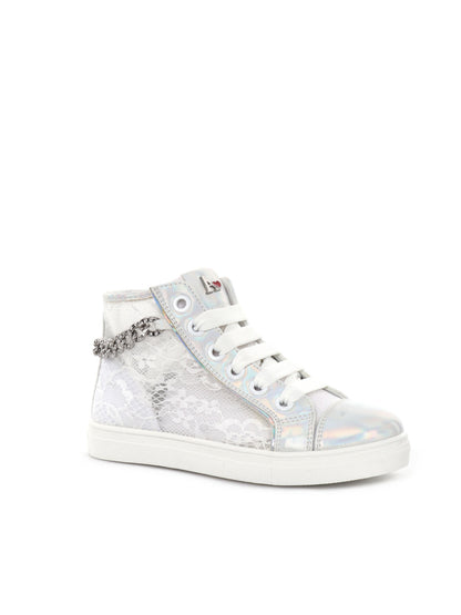 SNEAKERS IN PIZZO ASSO BAMBINA BIANCO