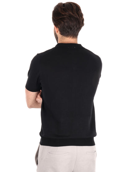POLO IN MAGLIA SCOLLO A V FB UOMO NERO