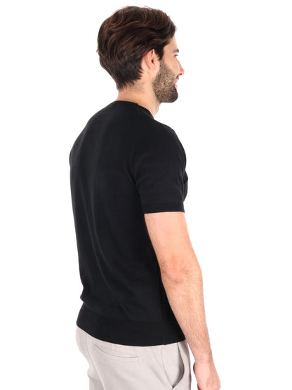T-SHIRT IN MAGLIA TRAFORATA FB UOMO NERO