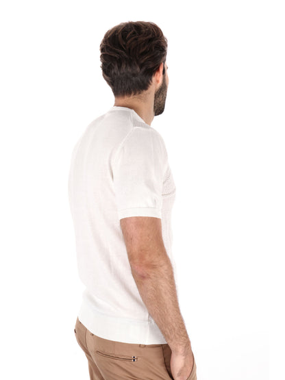T-SHIRT IN MAGLIA TRAFORATA FB UOMO LATTE
