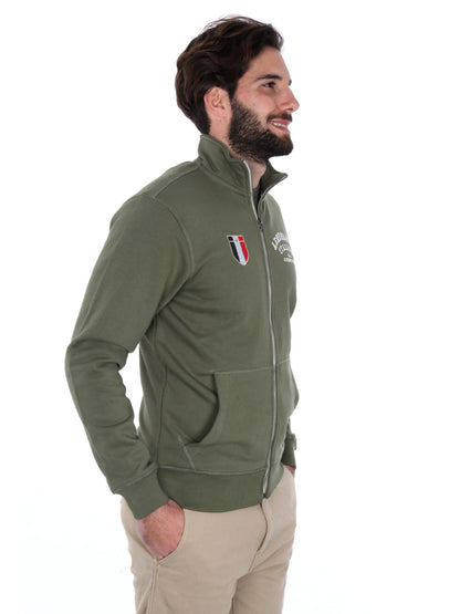 FELPA CON ZIP AERONAUTICA ITALIANA UOMO VERDE MILITARE