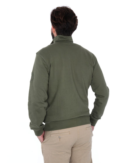 FELPA CON ZIP AERONAUTICA ITALIANA UOMO VERDE MILITARE