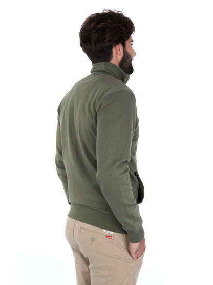 FELPA CON ZIP AERONAUTICA ITALIANA UOMO VERDE MILITARE