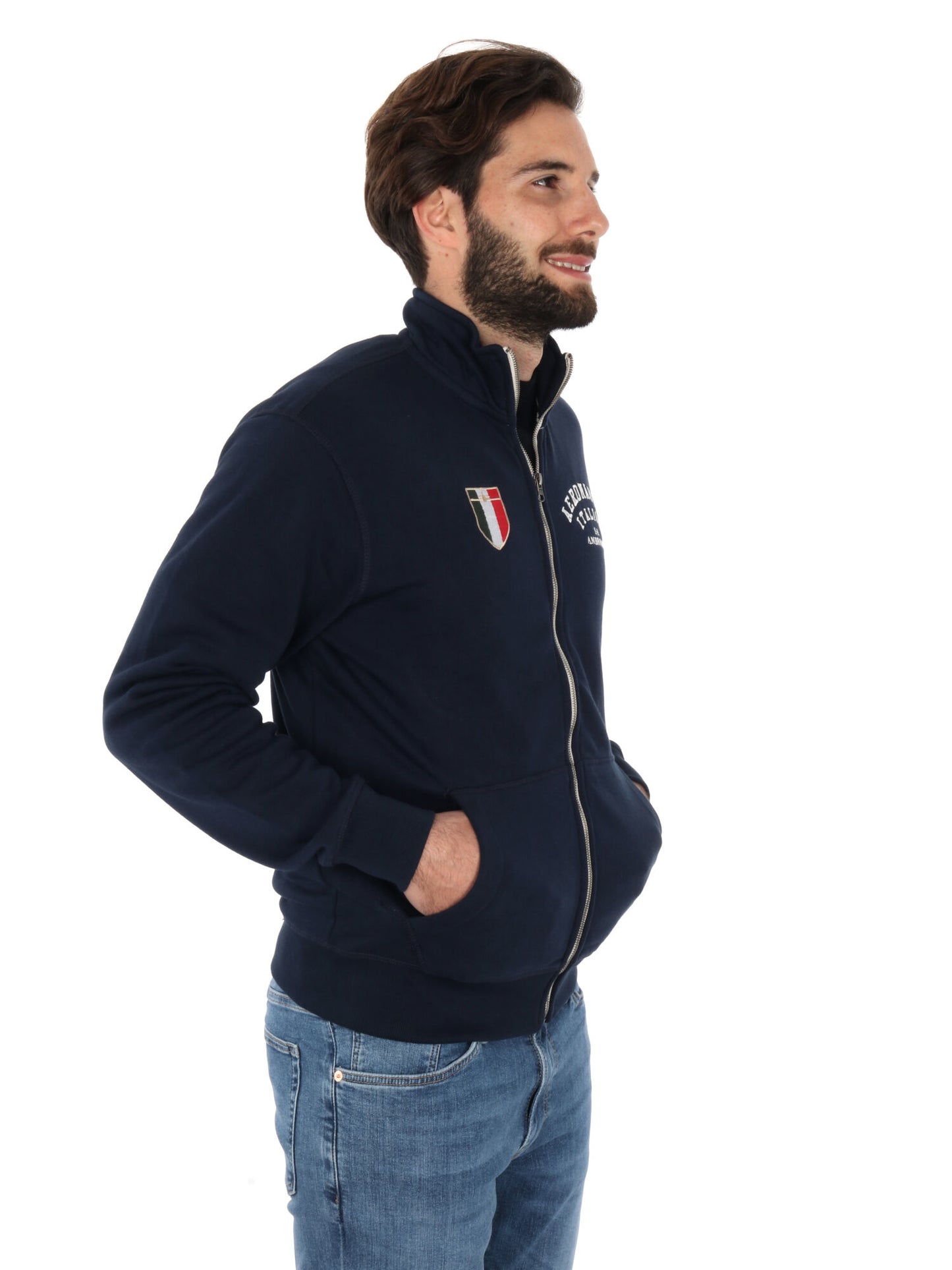 FELPA CON ZIP AERONAUTICA ITALIANA UOMO BLU