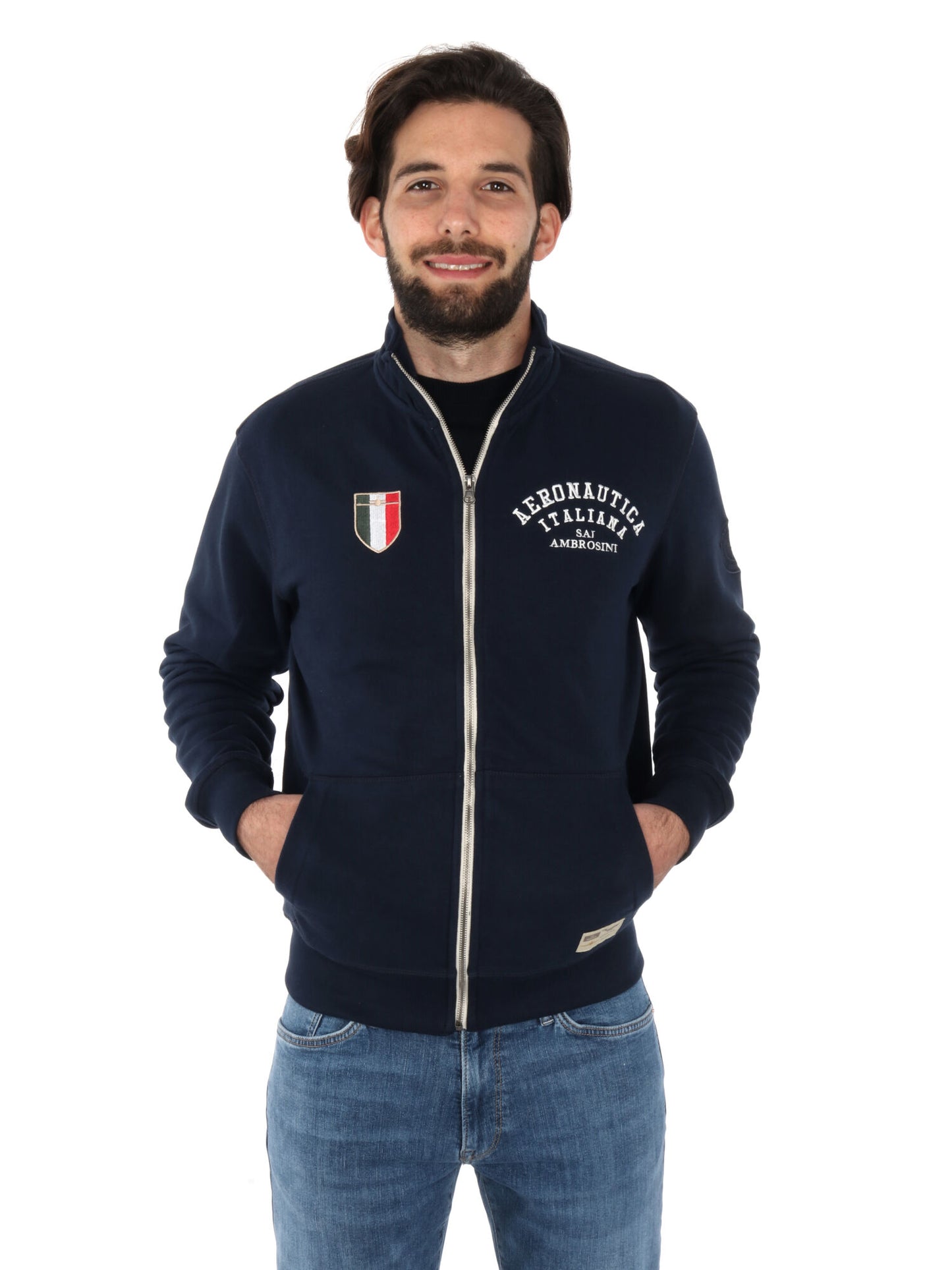 FELPA CON ZIP AERONAUTICA ITALIANA UOMO BLU