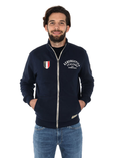 FELPA CON ZIP AERONAUTICA ITALIANA UOMO BLU