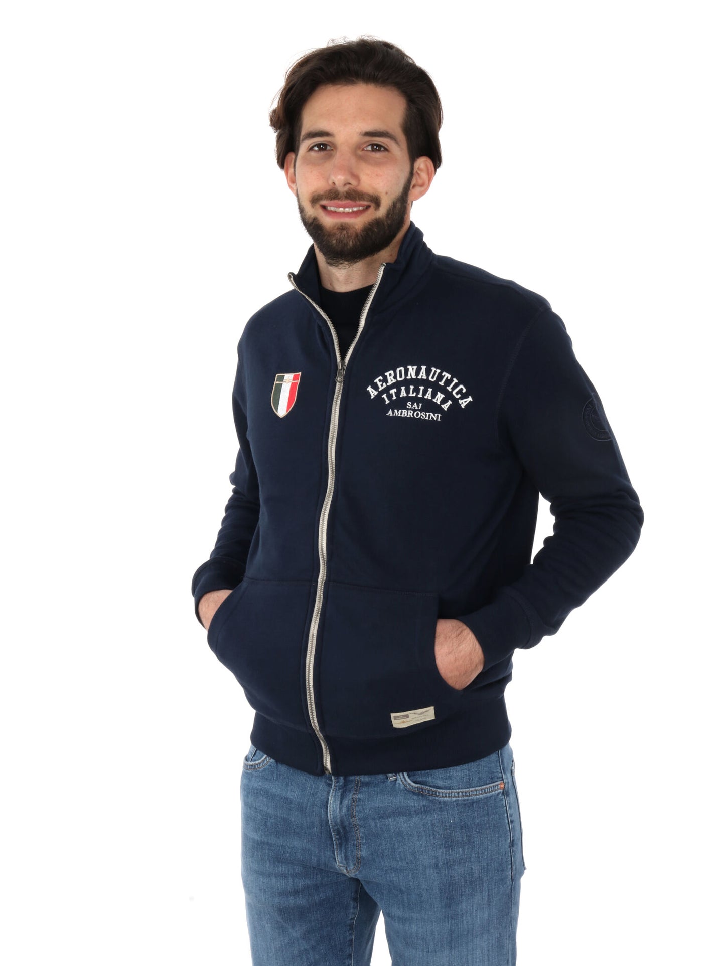 FELPA CON ZIP AERONAUTICA ITALIANA UOMO BLU