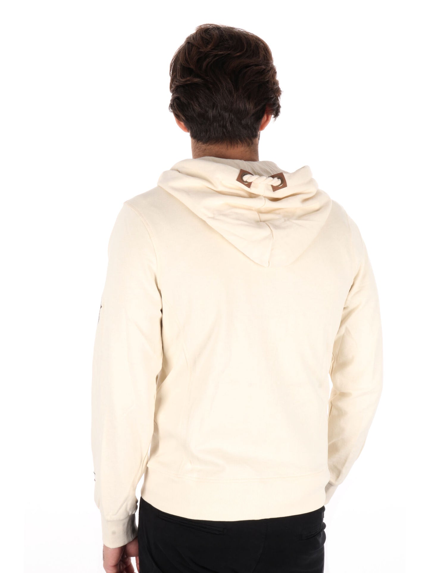 FELPA CON CAPPUCCIO E ZIP AERONAUTICA ITALIANA UOMO BURRO