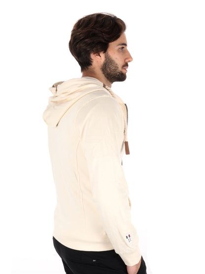 FELPA CON CAPPUCCIO E ZIP AERONAUTICA ITALIANA UOMO BURRO