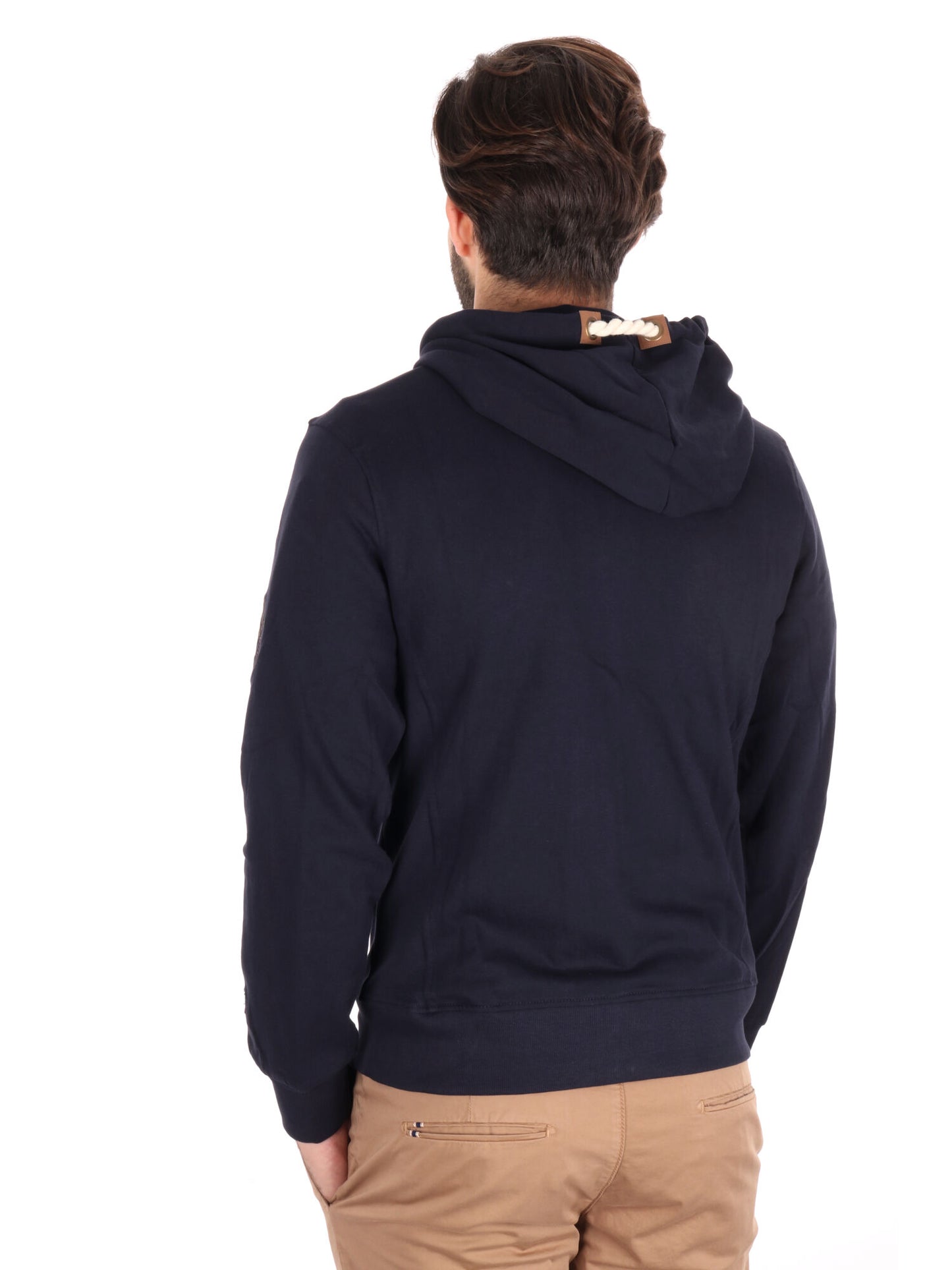 FELPA CON CAPPUCCIO E ZIP AERONAUTICA ITALIANA UOMO BLU