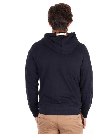 FELPA CON CAPPUCCIO E ZIP AERONAUTICA ITALIANA UOMO BLU