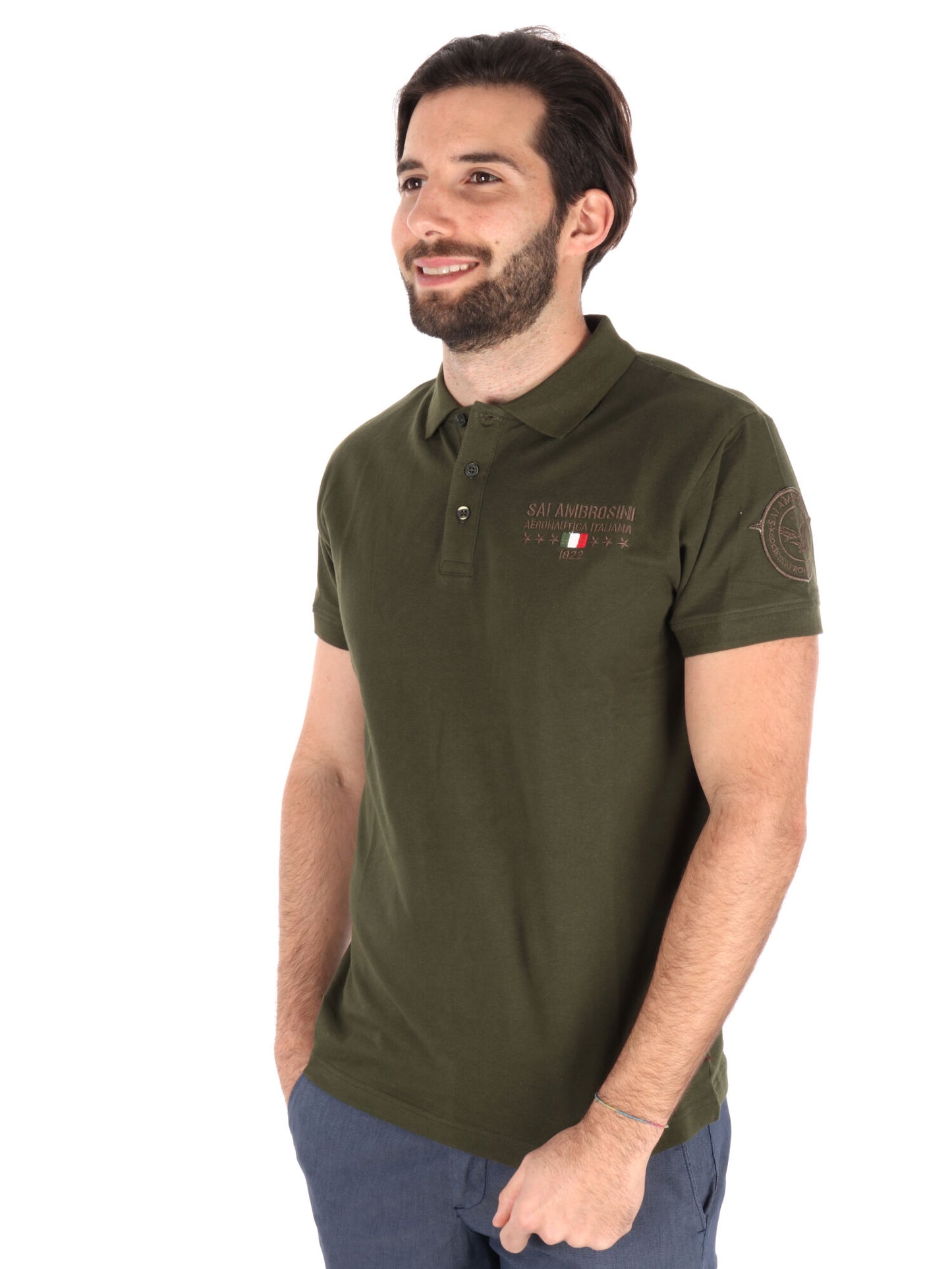 POLO AERONAUTICA ITALIANA UOMO VERDE MILITARE