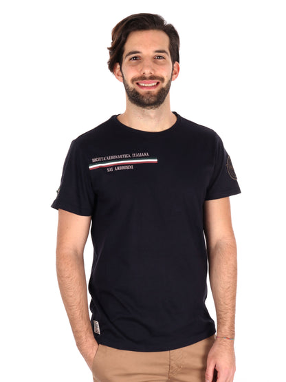 T-SHIRT AERONAUTICA ITALIANA UOMO BLU
