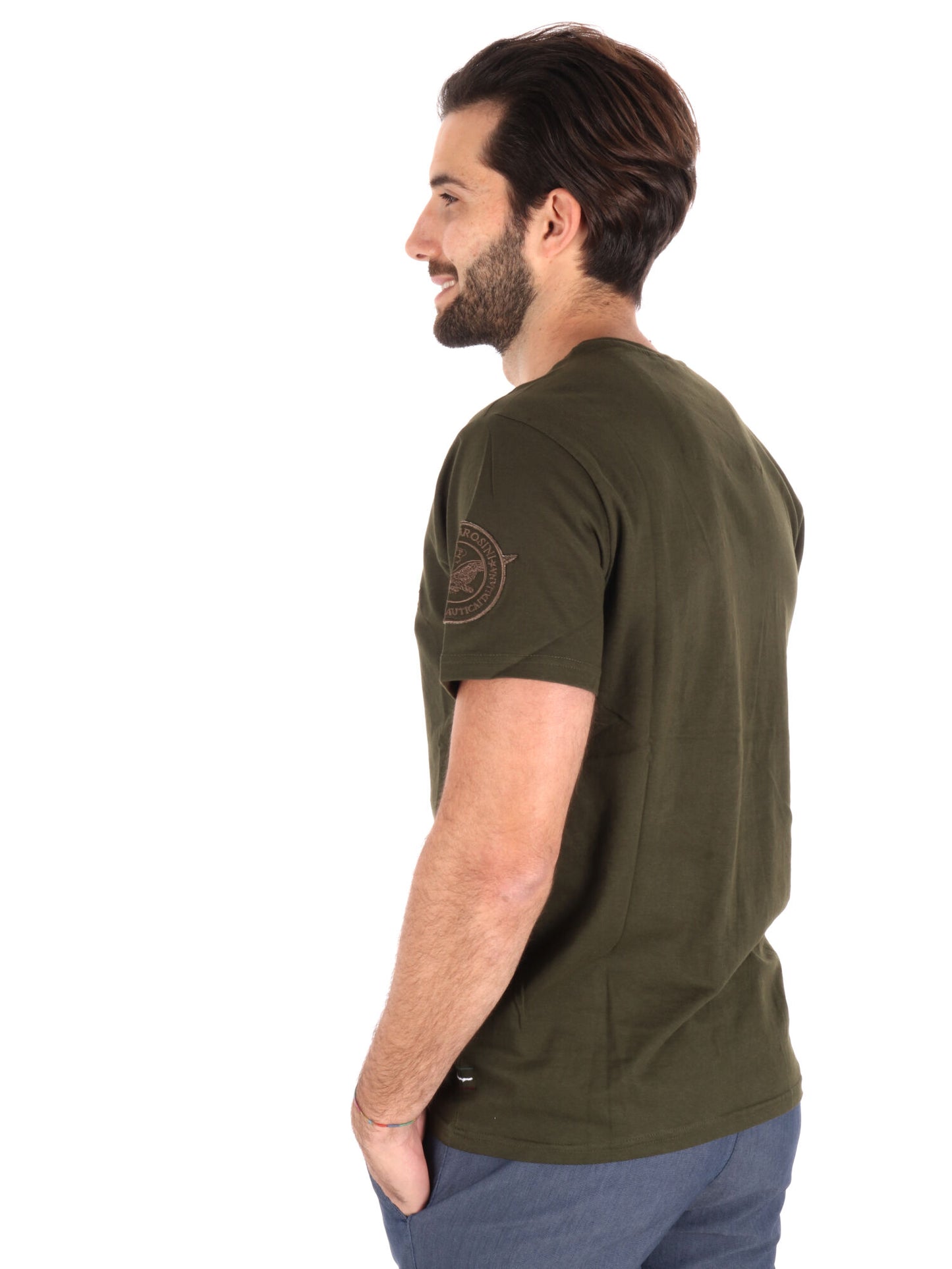 T-SHIRT AERONAUTICA ITALIANA UOMO VERDE MILITARE