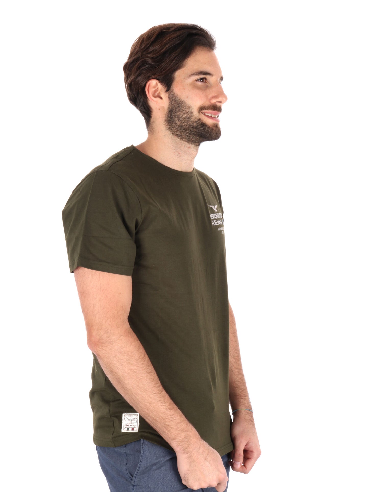 T-SHIRT AERONAUTICA ITALIANA UOMO VERDE MILITARE