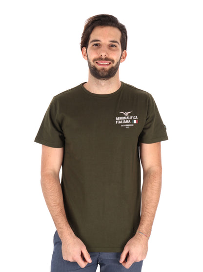 T-SHIRT AERONAUTICA ITALIANA UOMO VERDE MILITARE