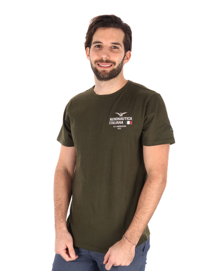 T-SHIRT AERONAUTICA ITALIANA UOMO VERDE MILITARE