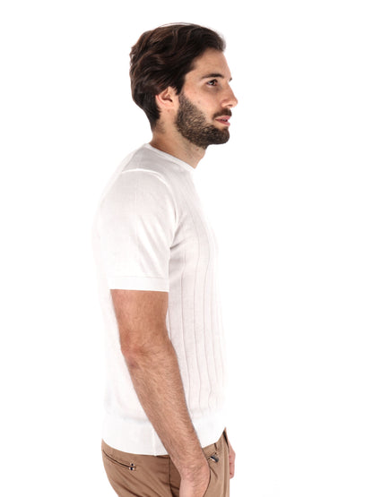 T-shirt Astori K652 uomo in cotone bianca con girocollo